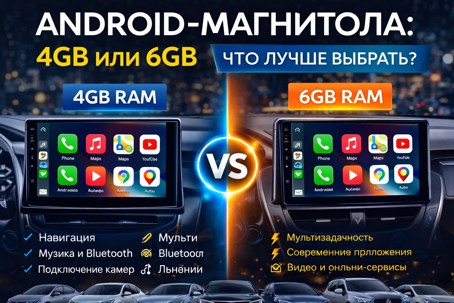 Android-магнитола 4GB или 6GB оперативной памяти — что лучше выбрать