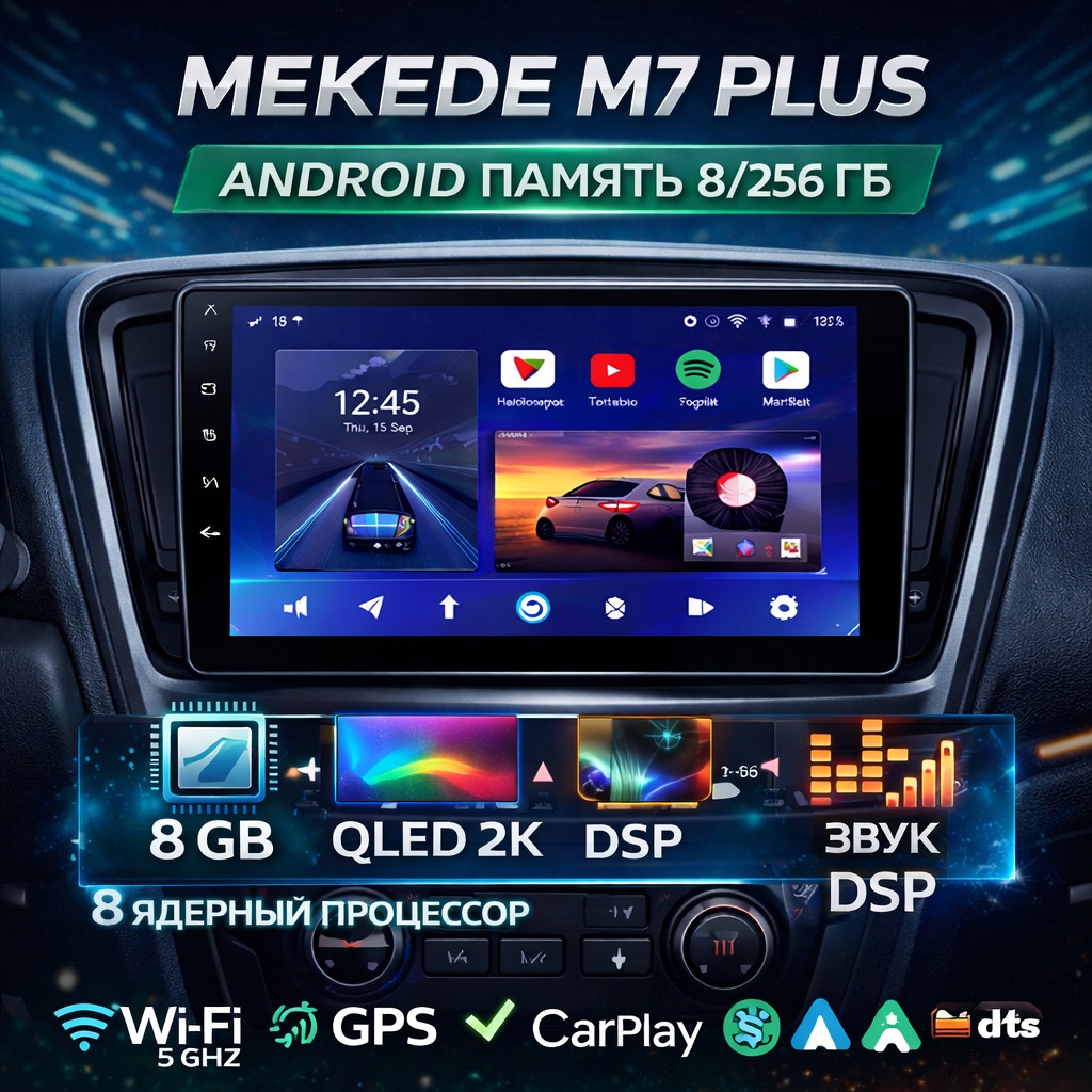 Mekede M7 Plus 8/256 — мощная Android-магнитола нового поколения