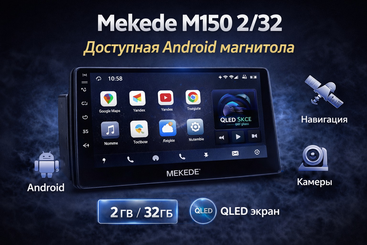 Mekede M150 2/32 — характеристики, возможности и обзор Android-магнитолы