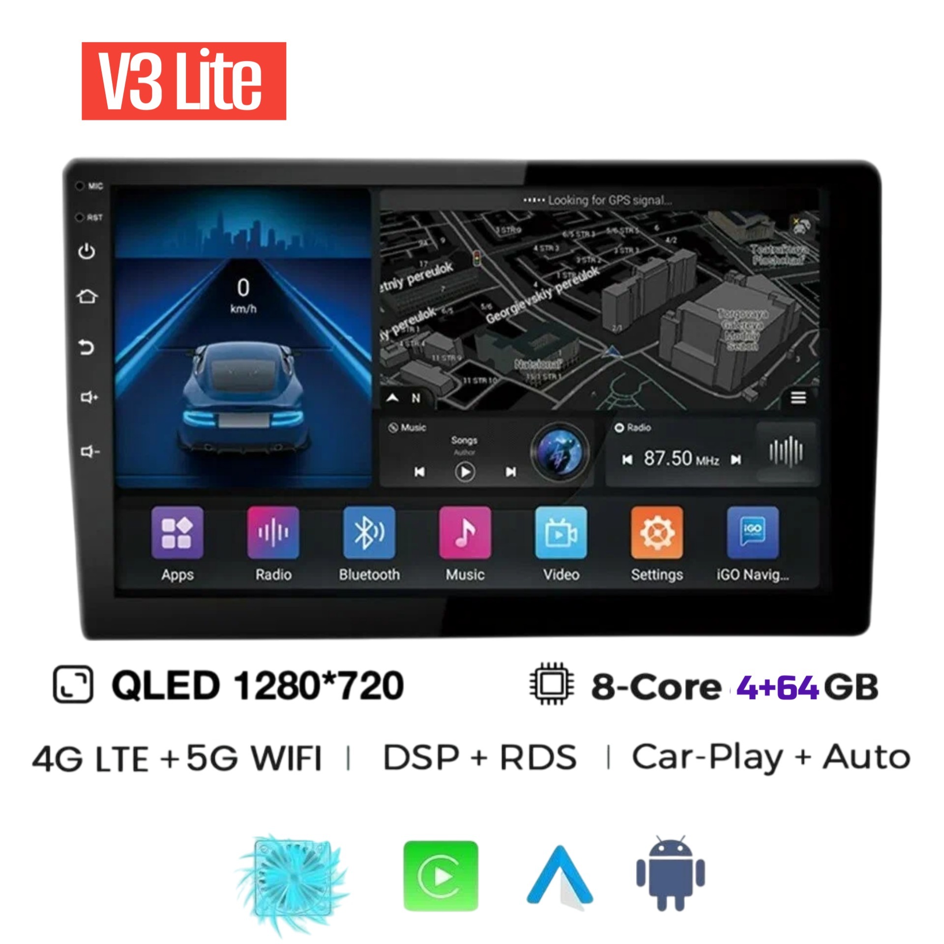 Sirena V3 Lite 4/64 — обзор Android-магнитолы с QLED экраном, DSP и 4G